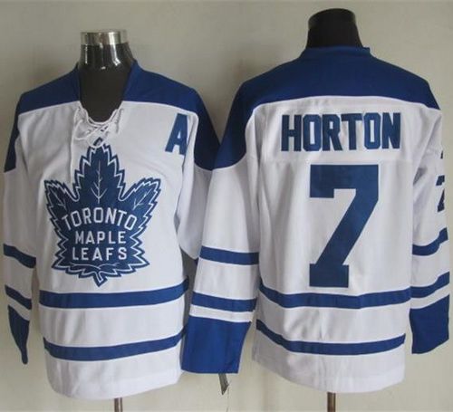 Maple Leafs #7 Tim Horton White CCM Throwback Winter Classic Stitched NHL Jersey - Click Image to Close